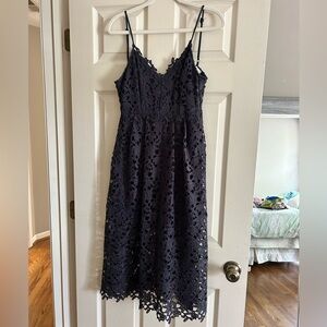 ASTR Navy Lace A-Line Midi Dress - Great used condition - Size Small